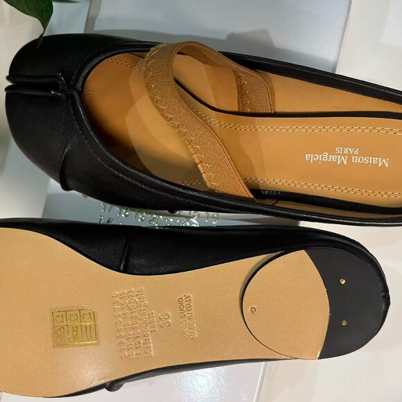Maison Margiela Tabi Ballet Flats Black Size 38 US8 w/ Elastic Band Japan - Picture 5 of 5